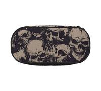 WSHFFILO Many Skulls Get Together Printed Pencil Bag Pencil Case Pencil Pouch Portable Stationery Bag