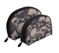WSHFFILO Many Skulls Get Together Printed Portable Bags Clutch Pouch Makeup Bag