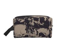 WSHFFILO Many Skulls Get Together Printed Storage Bag Makeup Bag Travel Toiletry Bag