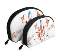 WSHFFILO Musica Butterfly Printed Portable Bags Clutch Pouch Makeup Bag