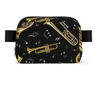 WSHFFILO Musical Instruments Printed Square-Shaped Fashionable Waist Bag Casual Chest Bag