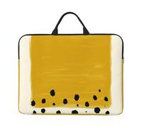 WSHFFILO Mustard Yellow and Black printed 14in Laptop Case Portable Laptop Bag Laptop Organiser