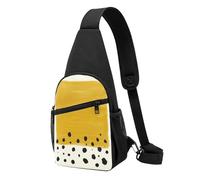 WSHFFILO Mustard Yellow and Black printed Chest pack Sling Backpack Portable chest bag