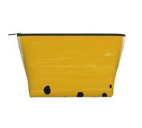 WSHFFILO Mustard Yellow and Black Printed Daily Storage Bag Makeup Bag Travel Toiletry Bag Cosmetic Bag