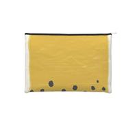 WSHFFILO Mustard Yellow and Black Printed Paper Reusable Cosmetic Bag Makeup Bag Travel Toiletry Bag