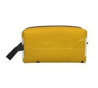 WSHFFILO Mustard Yellow and Black Printed Storage Bag Makeup Bag Travel Toiletry Bag