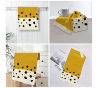 WSHFFILO Mustard Yellow and Black printed towel hand Towel Quick Dry Towel