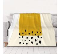 WSHFFILO Mustard Yellow and Black printed Ultra-Soft Micro Fleece Blanket Warm Blanket