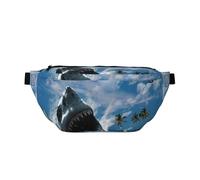 WSHFFILO Ocean Shark Printed Crossbody Waist Pack Casual Chest Bag