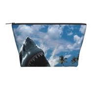 WSHFFILO Ocean Shark Printed Daily Storage Bag Makeup Bag Travel Toiletry Bag Cosmetic Bag