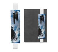 WSHFFILO Ocean Shark Printed Leather Pen Holder Bookmark Pencil Case