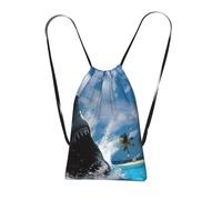 WSHFFILO Ocean Shark printed Storage bag with a drawstring backpack Drawstring strap pack Gym Bag