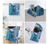 WSHFFILO Ocean Shark printed towel hand Towel Quick Dry Towel