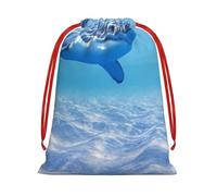 WSHFFILO Ocean sharks printed Drawstring Gift Bag Decoration Gift Wrap Bags