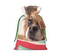 WSHFFILO Papillon in the box printed Bag Jute Drawstring Gift Bag