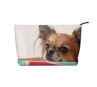 WSHFFILO Papillon in The Box Printed Corduroy Makeup Bag Travel Toiletry Bag Cosmetic Bag Clutch Bag