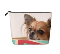 WSHFFILO Papillon in The Box Printed Fake Hemp Makeup Bag Travel Toiletry Bag Cosmetic Bag Clutch Bag