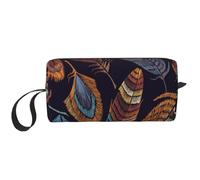WSHFFILO Peacock Feather Printed Receive Bag Pencil Case Small Makeup Bag