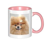 WSHFFILO Pomeranian Dog Printed Ceramic Mug Drinking Cup Coffee Mug