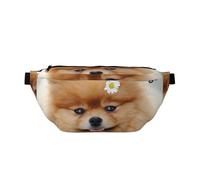 WSHFFILO Pomeranian Dog Printed Crossbody Waist Pack Casual Chest Bag