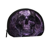 WSHFFILO Purple Skull Printed Shell Storage Bag Mini Coin Organiser