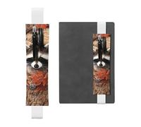 WSHFFILO Raccoon in The Fall Tree Hole Printed Leather Pen Holder Bookmark Pencil Case