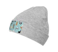 WSHFFILO Raining Cats & Dogs printed Knitted Hat Fashionable brimless cap Warm beanies