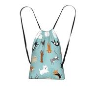 WSHFFILO Raining Cats & Dogs printed Storage bag with a drawstring backpack Drawstring strap pack Gym Bag