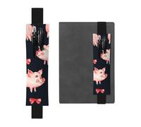 WSHFFILO Red Cute Piggy Printed Leather Pen Holder Bookmark Pencil Case