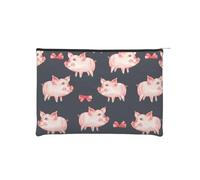 WSHFFILO Red Cute Piggy Printed Paper Reusable Cosmetic Bag Makeup Bag Travel Toiletry Bag