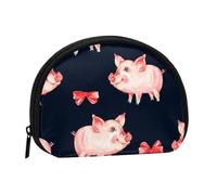 WSHFFILO Red Cute Piggy Printed Shell Storage Bag Mini Coin Organiser