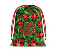 WSHFFILO Red Ladybug printed Drawstring Gift Bag Decoration Gift Wrap Bags