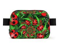WSHFFILO Red Ladybug Printed Square-Shaped Fashionable Waist Bag Casual Chest Bag