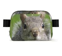 WSHFFILO Red Squirrel Printed Square-Shaped Fashionable Waist Bag Casual Chest Bag