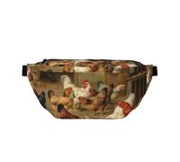 WSHFFILO Roast Chicken Hen Farm Printed Crossbody Waist Pack Casual Chest Bag