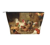 WSHFFILO Roast Chicken Hen Farm Printed Daily Storage Bag Makeup Bag Travel Toiletry Bag Cosmetic Bag