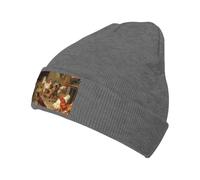 WSHFFILO Roast Chicken Hen Farm Printed Knitted Hat Fashionable brimless Cap Warm Beanies Deep Heather