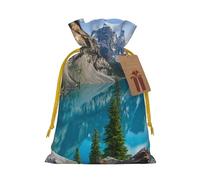 WSHFFILO Rocky Mountains printed Gift wrapping bag Jute Drawstring Gift Bag