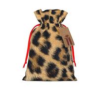 WSHFFILO Rough Leopard print printed Bag Jute Drawstring Gift Bag