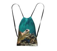 WSHFFILO Sea Turtle printed Storage bag with a drawstring backpack Drawstring strap pack Gym Bag