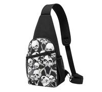 WSHFFILO skull background printed Chest pack Sling Backpack Portable chest bag