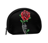WSHFFILO Skull Rose Printed Shell Storage Bag Mini Coin Organiser