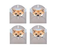 WSHFFILO Smiling Shiba Inu printed Greeting card with Envelope Thank You Card