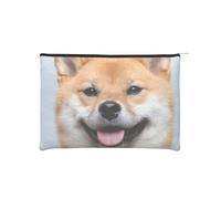 WSHFFILO Smiling Shiba Inu Printed Paper Reusable Cosmetic Bag Makeup Bag Travel Toiletry Bag