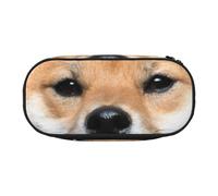 WSHFFILO Smiling Shiba Inu Printed Pencil Bag Pencil Case Pencil Pouch Portable Stationery Bag