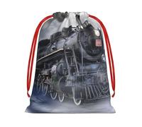 WSHFFILO Steam Train Clouds printed Drawstring Gift Bag Decoration Gift Wrap Bags