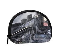 WSHFFILO Steam Train Clouds Printed Shell Storage Bag Mini Coin Organiser