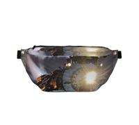 WSHFFILO Steam Train Printed Crossbody Waist Pack Casual Chest Bag