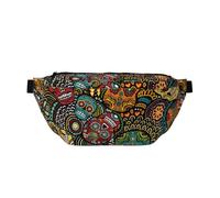 WSHFFILO Sugar Skulls Print Printed Crossbody Waist Pack Casual Chest Bag