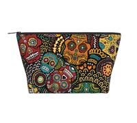 WSHFFILO Sugar Skulls Print Printed Daily Storage Bag Makeup Bag Travel Toiletry Bag Cosmetic Bag